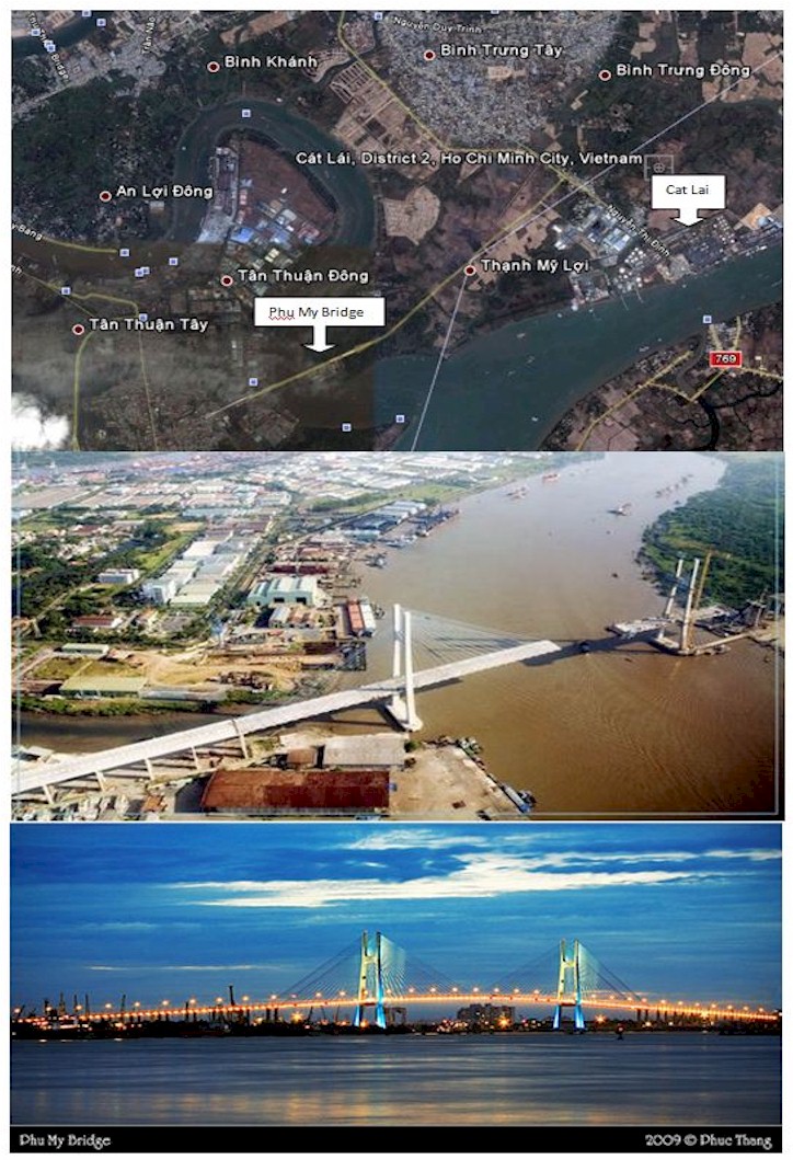 Phu My Bridge - South of Cat Lai - over Saigon River heading to Newport